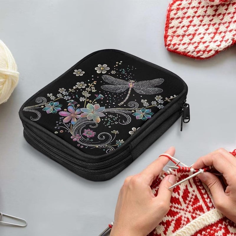Kathyboom Dragonfly Organizer Case for Interchangeable Circular Knitting Needles, Crochet Hooks and Knitting Accessories, Keep All in Place and Easy to Carry - Image 3